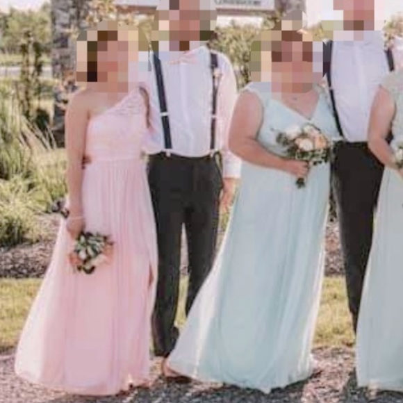 David’s Bridal one shoulder long bridesmaid dress. - Picture 5 of 5